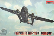 Сборная миниатюра из пластика Самолёт Fairchild AC-119K Stinger, 1/144 Roden - фото