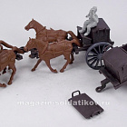 Солдатики из пластика Limber & caisson with 4 horses and 2 Union figures in gray, 1:32 ClassicToySoldiers