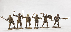 Солдатики из металла Французская пехота (наб. 6 шт,) 40 мм, Бронзовая коллекция