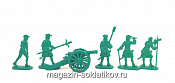 Солдатики из пластика Артиллерия Петра I. Северная война (5+1, зеленый) 52 мм, Солдатики ЛАД - фото