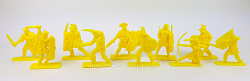 Солдатики из пластика Последняя битва, набор из 10 фигур (желтый) 1:32, ИТАЛМАС
