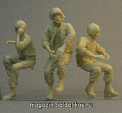 Сборная миниатюра из смолы Ф 084 Американские танкисты(Вьетнам) ( 3 фигуры) (1/35) 5.45 - фото