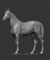 Сборная фигура из смолы Лошадь №3 - Французский англо-араб, 75 мм Chronos Miniatures - фото