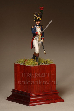 Сборная фигура из смолы SM 5418 Майор полка пеших егерй Старой гвардии. Франция 1812 год, 54 мм, SOGA miniatures