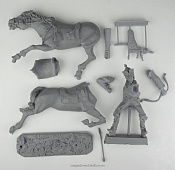 Сборная миниатюра из смолы Конный монгол с луком. Куликовская битва 1380 г. (54мм), Три богатыря - фото