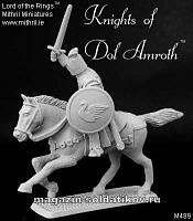 Сборная миниатюра из металла Рыцарь Дол Амрот с поднятым мечом, 32 мм, Mithril - фото