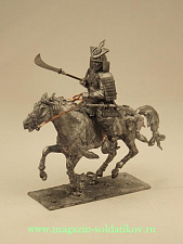 Миниатюра из металла Конный самурай с нагинатой, 54 мм, Магазин Солдатики - фото