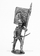Миниатюра из олова 719 РТ Знаменосец Ломбардийского легиона, 1796-1797 гг, 54 мм, Ратник - фото