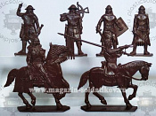Солдатики из пластика Барон Манфре и его люди, 54 мм (6 шт, цвет-шоколадный, б/к), Воины и битвы - фото