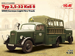 Сборная модель из пластика Typ 2,5-32 KzS 8, Германский легкий пожарный автомобиль ІІ МВ (1/35) ICM