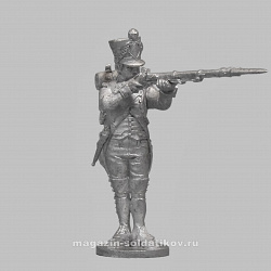 Сборная миниатюра из металла Фузилёр, стрелок 1-й линии, в кивере. Франция, 1807-1812 гг, 28 мм, Аванпост