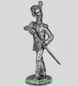 Миниатюра из олова Офицер шотландского 92-го полка Гордона, 1815 г., 54 мм, Россия