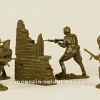 Солдатики из мягкого резиноподобного пластика Конец войны (6+1 шт) 54 мм, Солдатики Публия