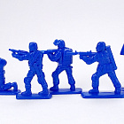 Солдатики из пластика СОБР, набор из 8 фигур (синий) 1:32, ИТАЛМАС