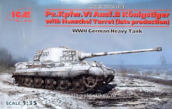 Сборная модель из пластика Немецкий танк Pz.Kpfw.IV Ausf.B. «Королевский Тигр" (с башней "Хеншель») II МВ (1/35) ICM