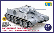 Сборная модель из пластика Огнемтный танк Т-34 с ФОГ-1 UM (1/72) - фото