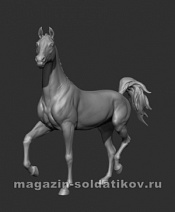 Сборная миниатюра из смолы Лошадь №1, 54 мм, Chronos miniatures - фото