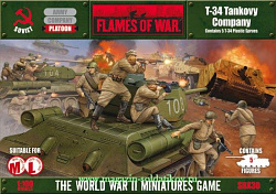 T-34 Company (5 plastic tanks), with T-34/76 (15мм) Flames of War