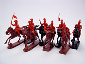 Солдатики из пластика MOUNTED MEXICAN LANCERS (Red) 8 in 8 (swap arms), 1:32, TSSD - фото