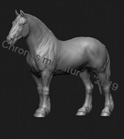 Сборная миниатюра из смолы Лошадь №12 - Арабская порода, 54 мм, Chronos miniatures - фото