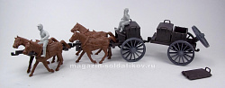 Солдатики из пластика Limber & caisson with 4 horses and 2 Union figures in gray, 1:32 ClassicToySoldiers