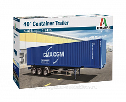 Сборная модель из пластика ИТ 40' Container trailer (1/24) Italeri