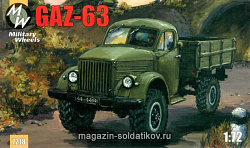 Сборная модель из пластика Советский грузовой автомобиль ГАЗ-63 MW Military Wheels (1/72)