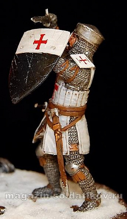 Сборная миниатюра из металла Тевтонский рыцарь, 1242 г., 1:30, Оловянный парад