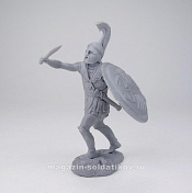 Сборная миниатюра из смолы Греческий гоплит с мечом 75 мм, Солдатики Публия - фото