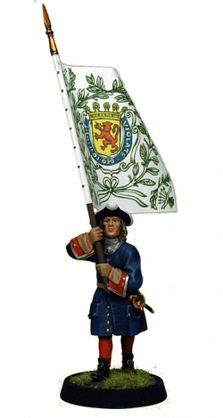 Сборная миниатюра из металла Энсин. Гвардия. Голландия. 1701 г (40 мм) Драбант
