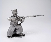 Миниатюра из олова 354 РТ Рядовой 4-го егерского полка в шинели, 1812 г., 54 мм, Ратник - фото
