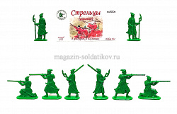 Солдатики из пластика Стрельцы, усиление №2 (8 шт, зеленый) 1:32, Уфимский солдатик (пл002м-ЗЕЛ) (пл002м-ЗЕЛ)