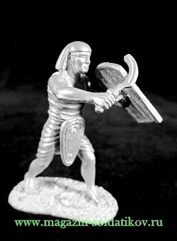 Миниатюра из металла Египетский воин с кхопешем, 54 мм, Магазин Солдатики