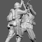 Сборная фигура из смолы Схватка красноармейца с солдатом Вермахта. 1941-42 г., 1:35, SOGA miniatures (SM 3014) (SM 3014)