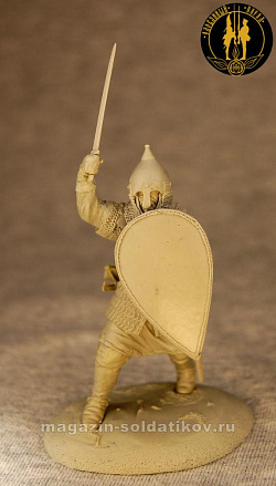 Сборная миниатюра из металла Дружинник Александра Невского, 1:30, Оловянный парад
