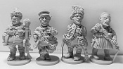 Сборные фигуры из смолы Гражданская война в России: Антибольшевистские формирования, шаржевые фигуры - 4 шт. - фото