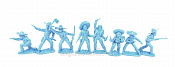 Солдатики из пластика LOD020 1/2 набора Бандиты Стива Вестена, 8 фигур, цвет голубой, 1:32, LOD Enterprises - фото
