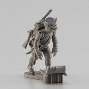 Сборная миниатюра из смолы Артиллерист с зарядным ящиком, Франция, 28 мм, Аванпост - фото