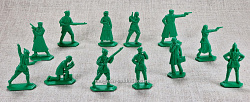 Солдатики из пластика ЧК УГРО, 54 мм (12шт., пластик, зелёный) Воины и битвы