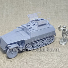 Колесно-гусеничный бронетранспортер Sd.Kfz.250 с зениткой 1/56 3Д Корнукопия (552-028) (552-028)