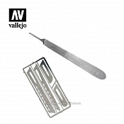 Набор скальпель + 4 насадки-пилы Vallejo - фото