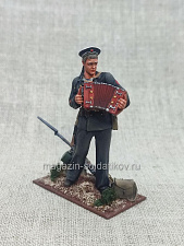 Миниатюра из олова Матрос с гармонью, 54 мм, Студия Большой полк - фото