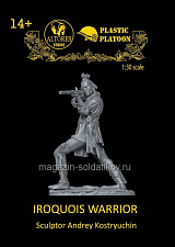 Сборная миниатюра из смолы Воин-ирокез, 75 мм, Altores studio, - фото