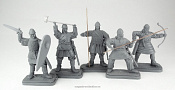 1700 Набор солдатиков "Пешие англосаксы", ХI век, Битва при Гастингсе (54 мм), Три богатыря 