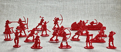 Солдатики из пластика Индейцы Великих Озер, 40 мм (20 шт, пластик, рубин) Воины и битвы