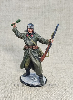 Миниатюра из олова Боец РККА 1941-42 гг., 54 мм, Студия Большой полк (ИЛ2163.14.01.54) (ИЛ2163.14.01.54)