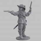 Сборная миниатюра из смолы Офицер с пистолетами, Тридцатилетняя война 28 мм, Аванпост