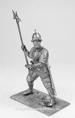 Миниатюра из металла Испанский алебардщик, 16 в, 54 мм, Магазин Солдатики