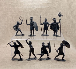 Римские легионеры, Н 8 шт (черный цвет, без вкладыша) Донецкий завод игрушек