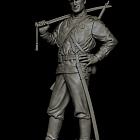 Сборная миниатюра из смолы Русский казак №2. Козьма, 75мм, Shot Mini (RIA-K-4) (RIA-K-4)